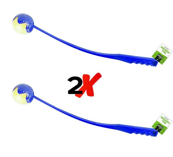 2 X BLUE BALL THROWER LAUNCHER PET DOG TOY FETCH TENNIS GAME CHUCKER EXERCISE